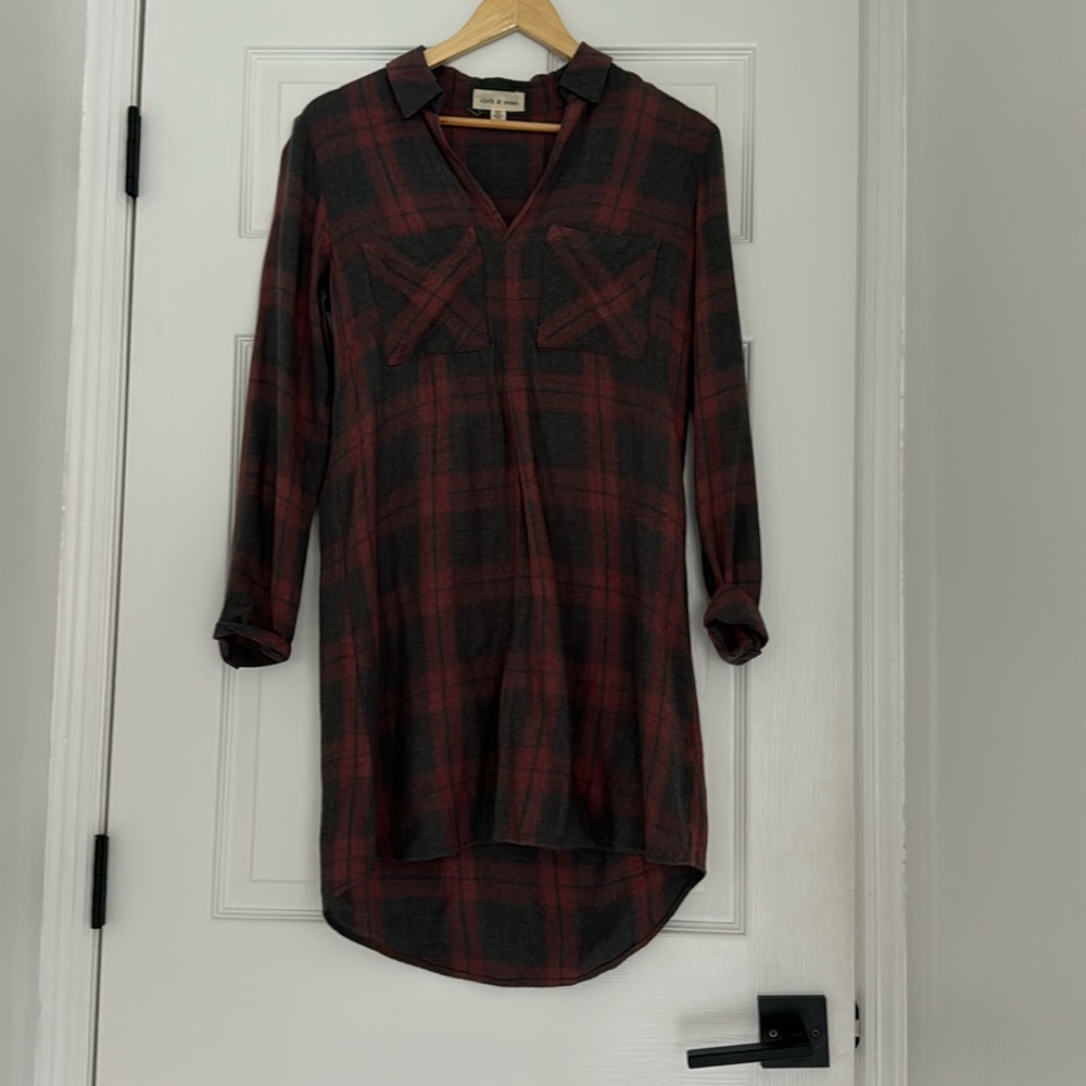 Cloth and stone plaid tunic/size XS
